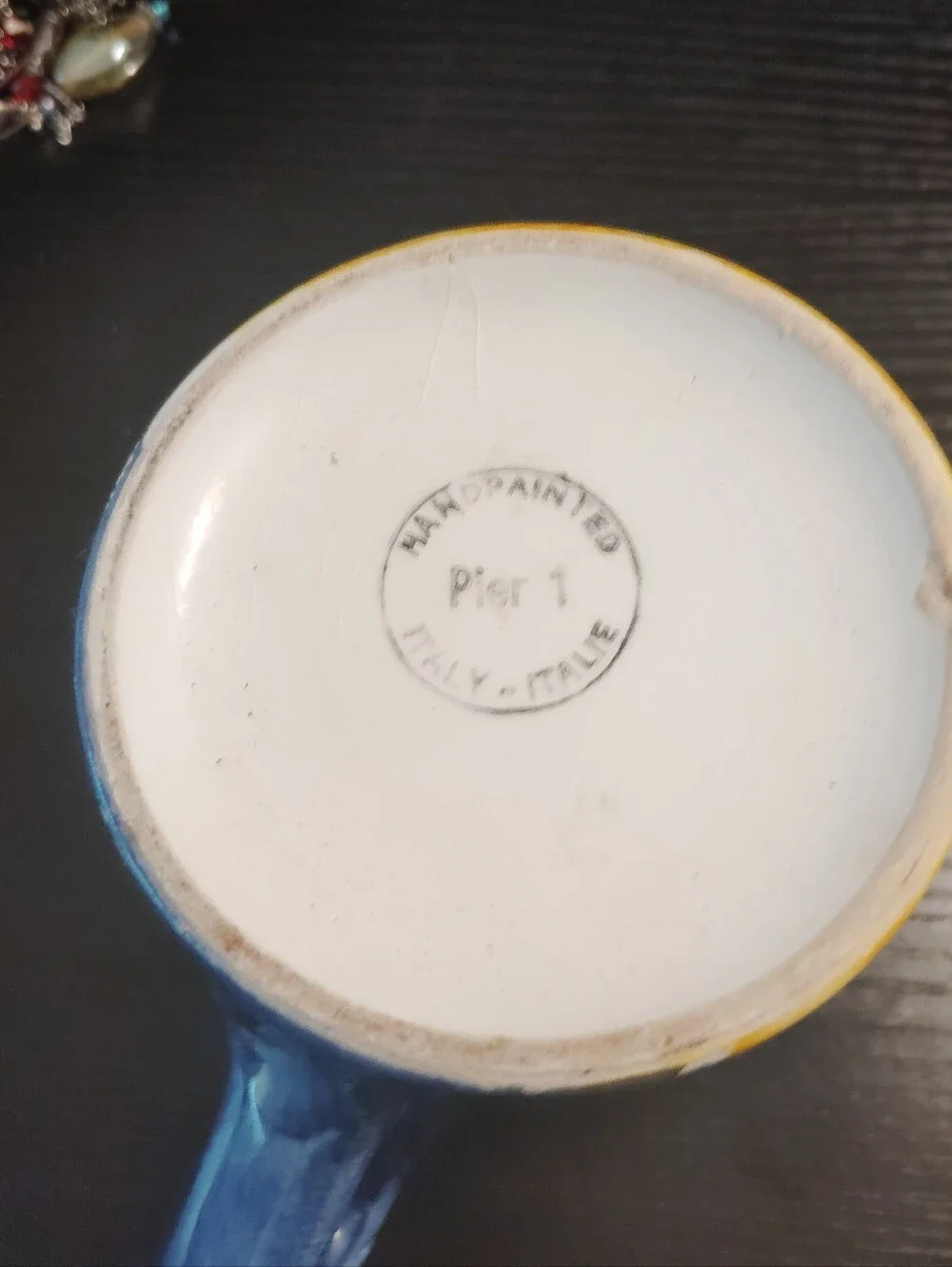 Pier 1 One Face Mug Italy Handpainted Sun Face